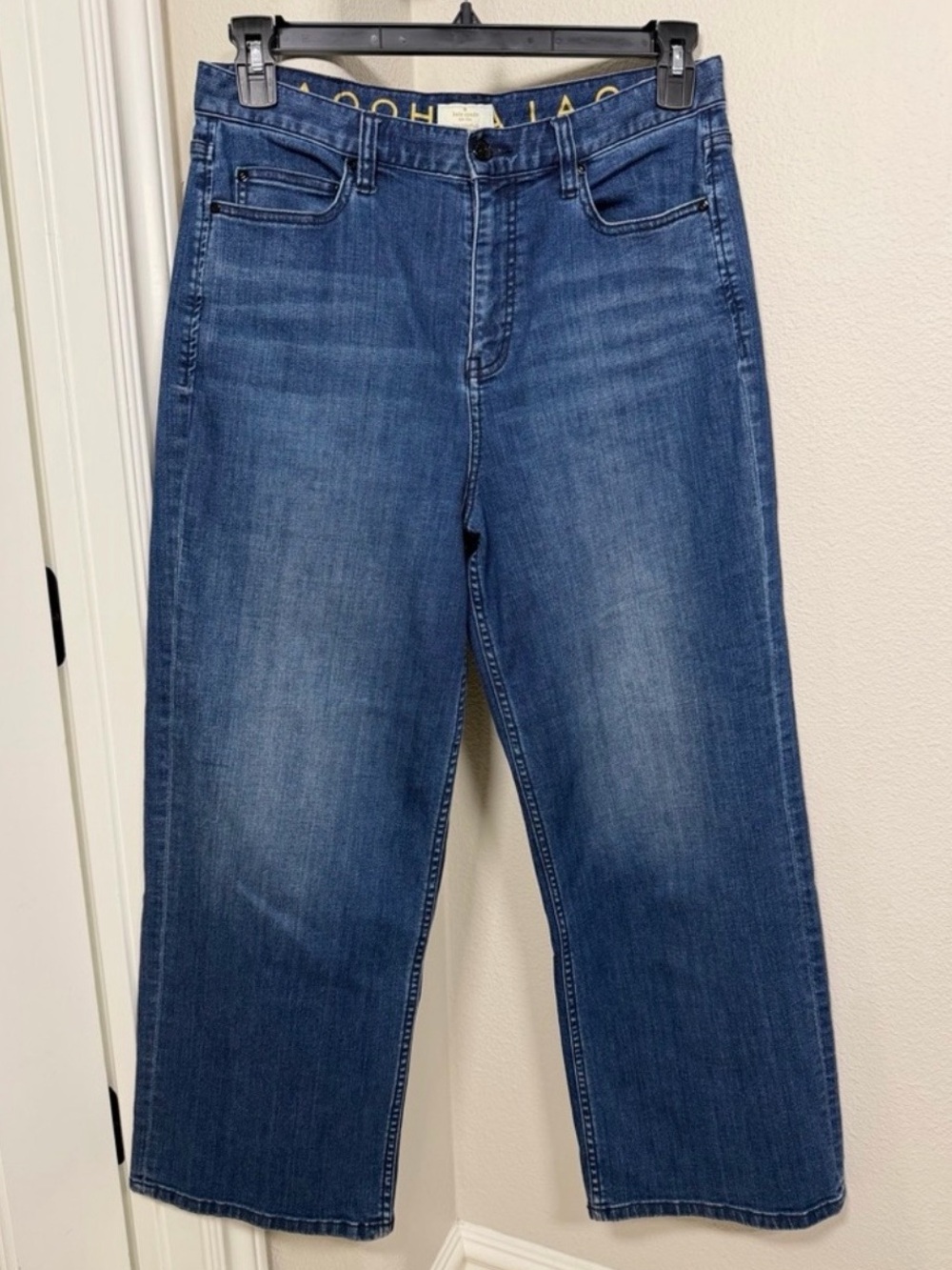 Kate Spade Broome Street High Rise Cropped Wide Leg Jeans 29 Medium Wash